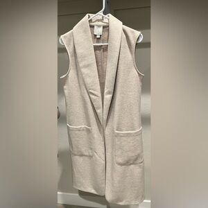 Cream /Beige Vest with Shawl Collar